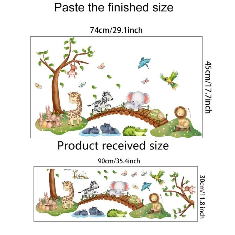 Väggdekor med djungeldjur