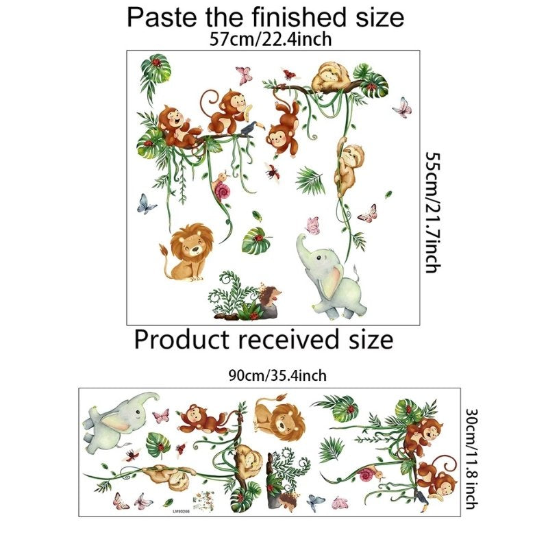 Väggdekor med djur i djungeln – Lekfull inredning för nyfikna barn