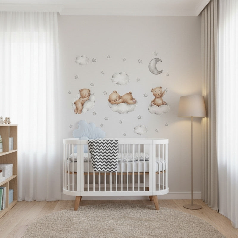 Väggdekor sovande björnar och moln