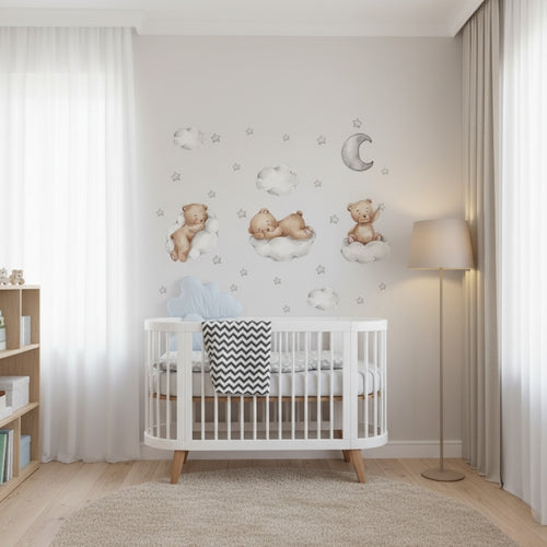 Väggdekor sovande björnar och moln