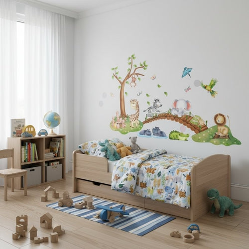 Väggdekor med djungeldjur