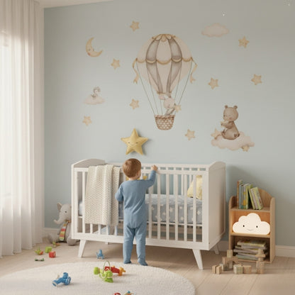 Väggdekor Kanin och Teddybjörnen I drömlandet