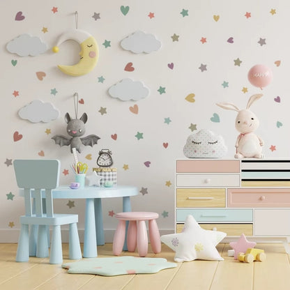 Väggdekor hjärtan och stjärnor