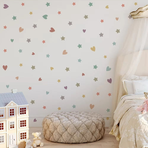 Väggdekor hjärtan och stjärnor