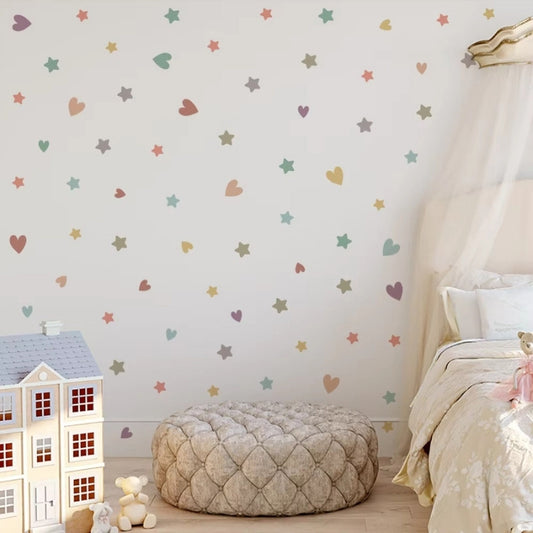 Väggdekor hjärtan och stjärnor