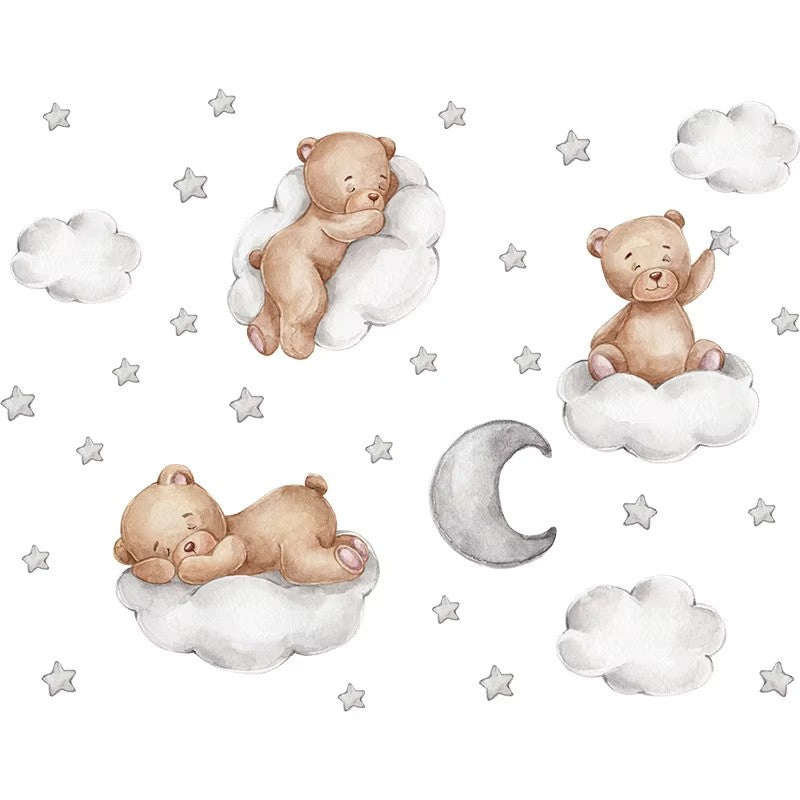 Väggdekor sovande björnar och moln