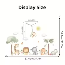 Väggdekor med djur i djungeln